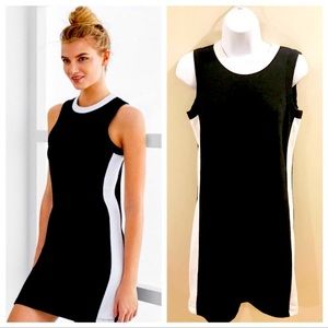 Fabletics tank dress , stretch black and white small